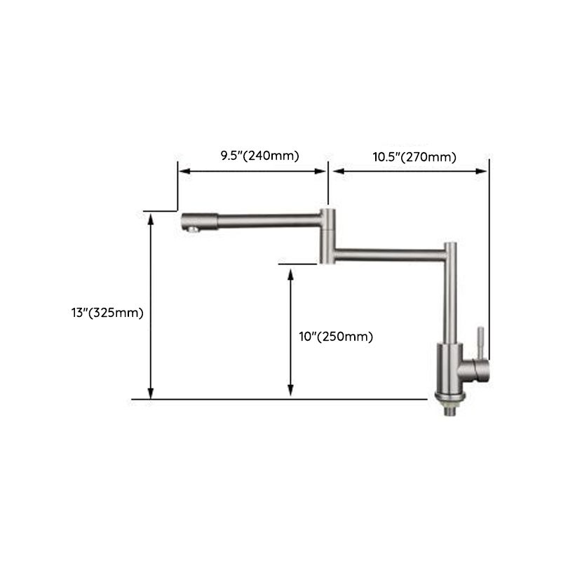 Contemporary Kitchen Sink Faucet Swivel Spout Foldable 304 Stainless Steel Kitchen Faucet