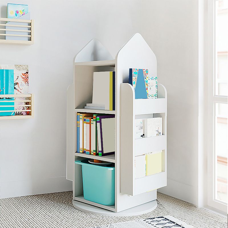 Scandinavian Book Shelf Double-Sided Standard Kids Bookcase in Open Back