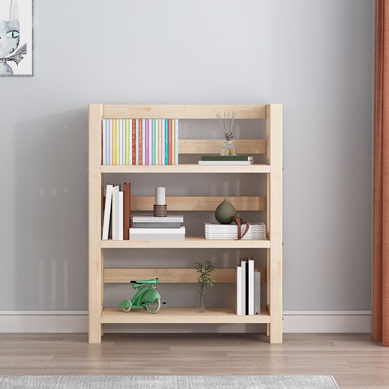 Contemporary Solid Wood Book Display Open Shelf Standard Bookcase