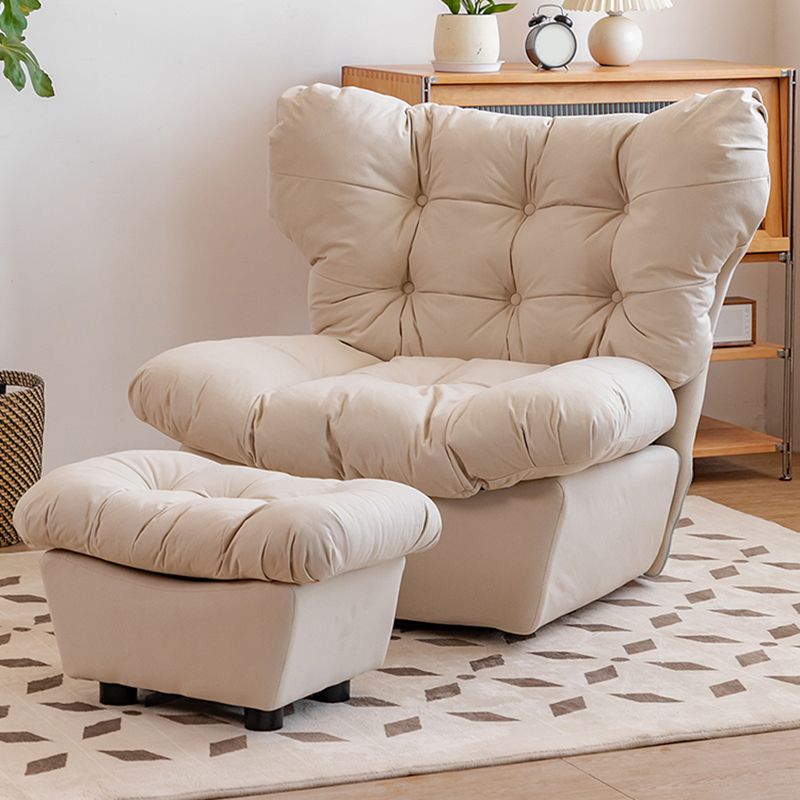 Contemporary Solid Color Standard Recliner Chair with Tufted Back