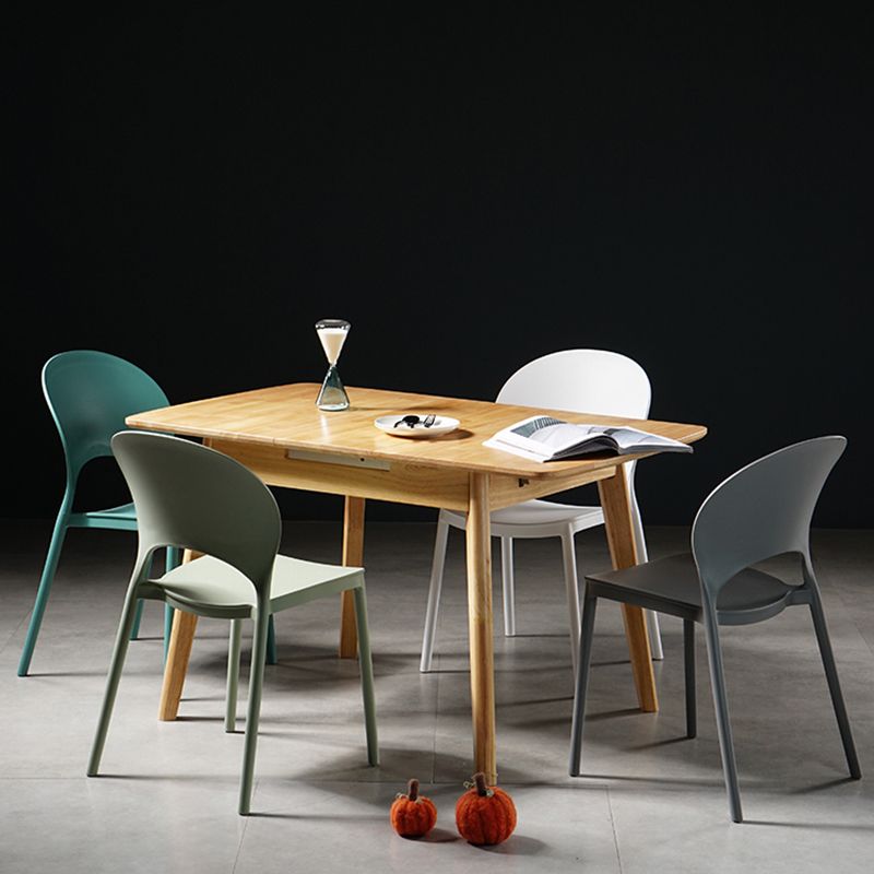 Contemporary Plastic Armless Chair Dining Room Open Back Chair