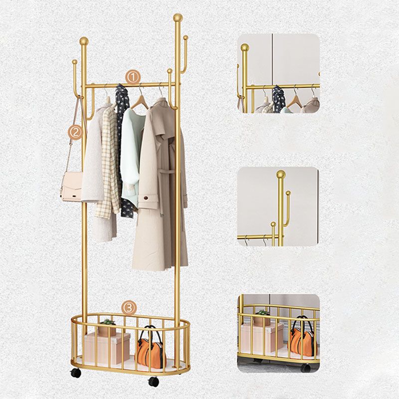 Modern Style Coat Rack Solid Color Free Standing Hooks Design Coat Rack