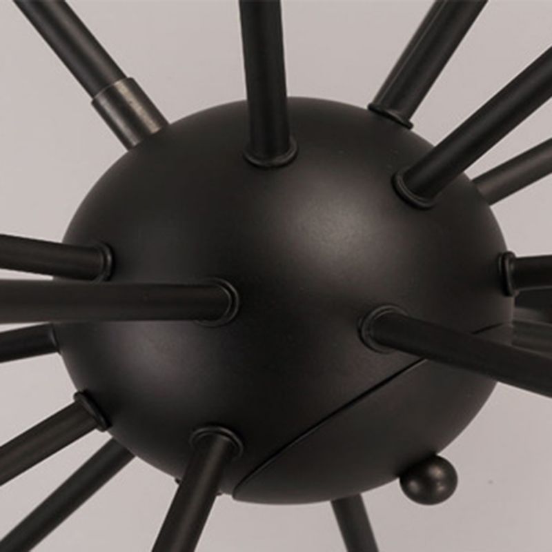 Black Sputnik hanglamp in industriële vintage stijl smeedijzeren kroonluchter voor commerciële plaats