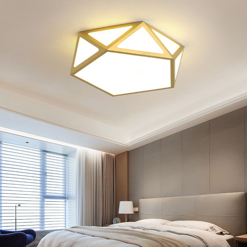 Geometric Flush Mount Light Contemporary Metal Ceiling Lamp for Bedroom