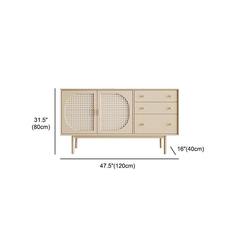 Rattan Living Room Sideboard Cabinet Modern Credenza with Storage and Drawer