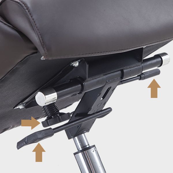 Armless Faux Leather Office Chair Modern Height-adjustable Executive Chair