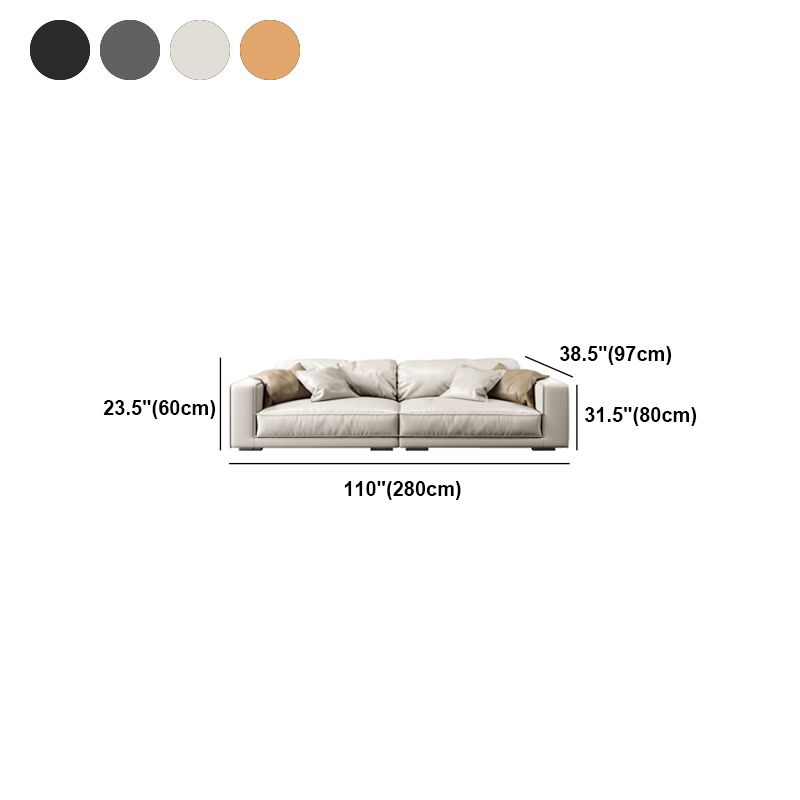 Glam Style Sectional Latex Upholstery Filled Faux Leather White/grey/black/orange Sofa