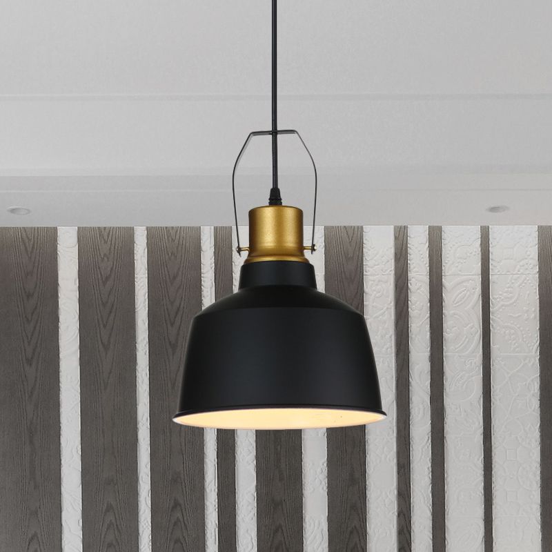 1 Kopfdecke Anhänger Leichte Vintage Bell Aluminium Hanging Lampe in Schwarz mit Griff