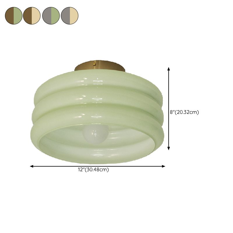 Glass Shade Semi Flush Mount Modern Cylinder Shade Semi-Flush Mount for Bedroom