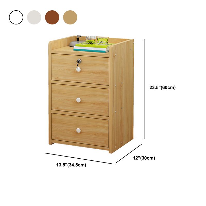 Modern Drawer Storage Bed Nightstand Imitation Night Table with Lock