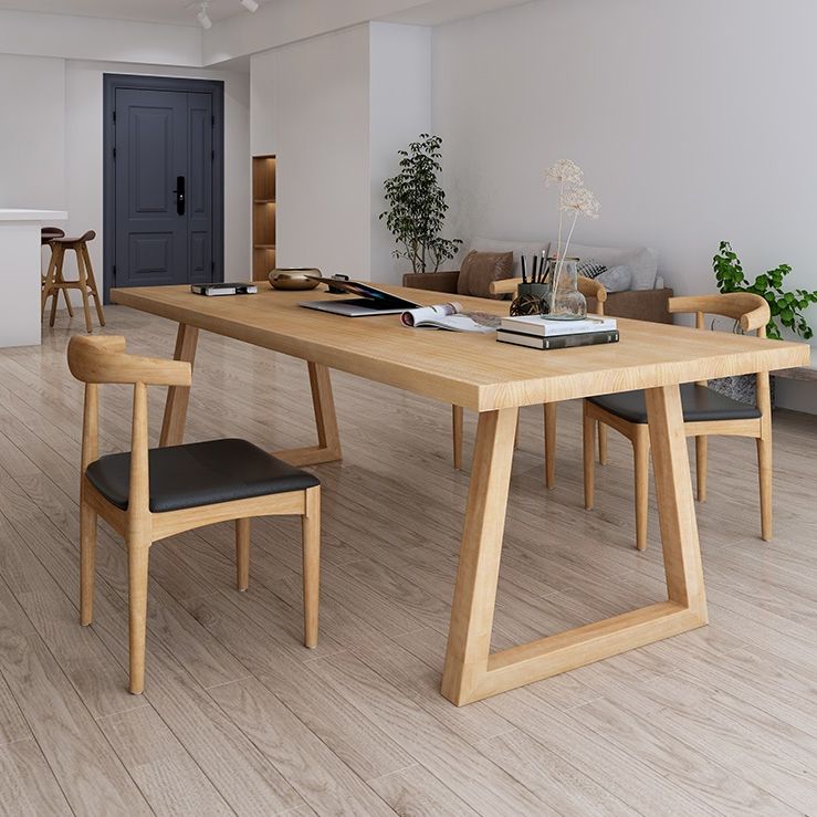Modern Style Sled Office Desk Solid Wood Rectangular Desk for Home