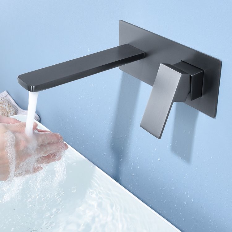 Modern Bathroom Faucet Solid Color Single Handle Wall Mounted Bathroom Faucet