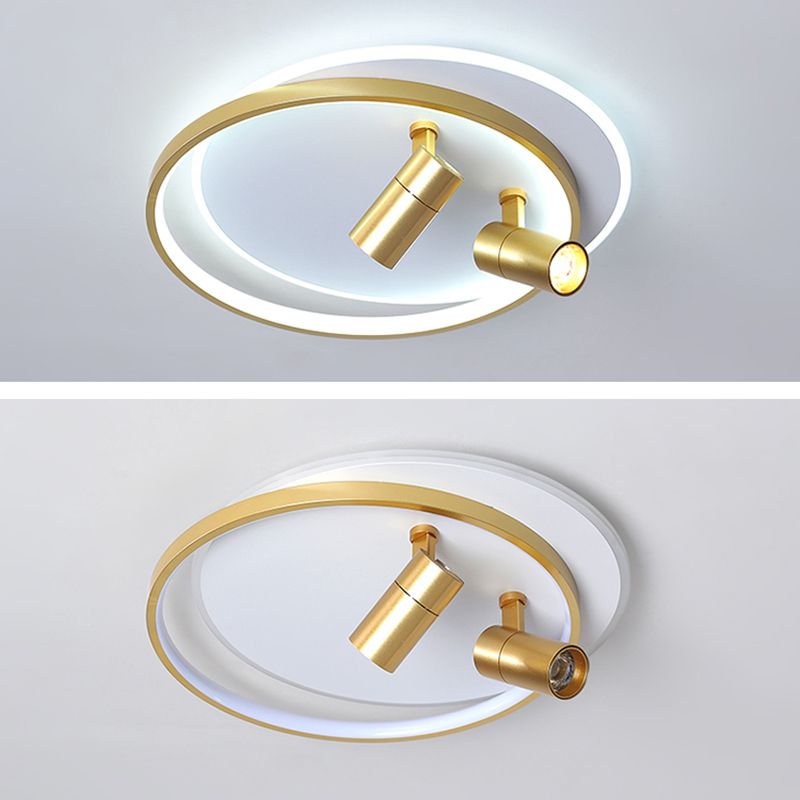 1-Light LED Semi Flush Mount with Circular Acrylic Shade Modern Creative Style Ceiling Light for Corridor