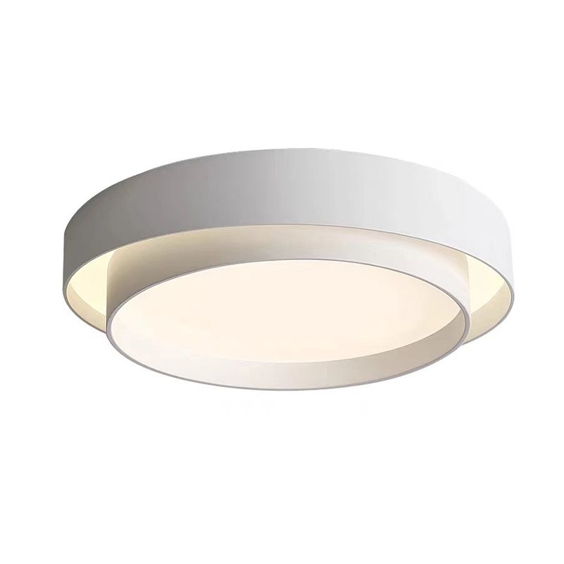 Modern Minimalist LED Ceiling Light Wrought Iron Circular Flush Mount with Acrylic Shade