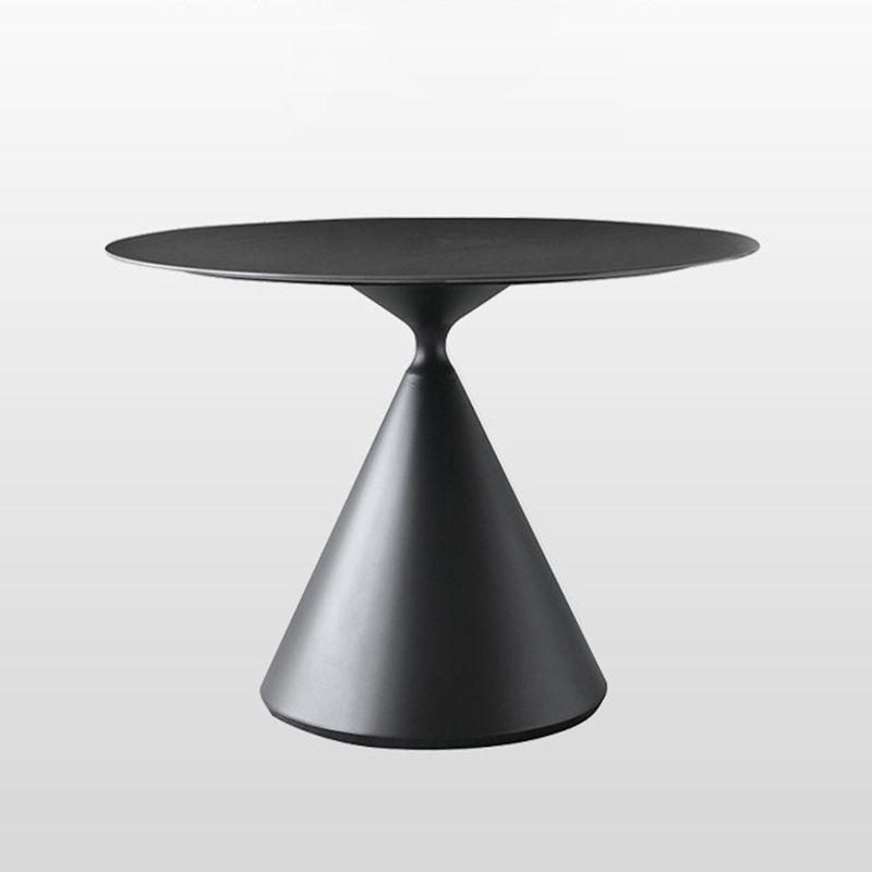 Modern Stone Round Table Matte Finish Pedestal Dining Table for Kitchen