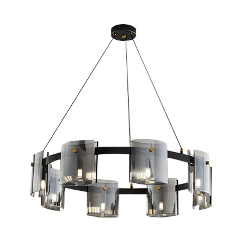 Simple Glass Pendant Lighting Fixture Modern Style Hanging Chandelier for Living Room