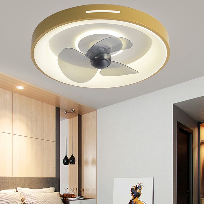 Modern Geometric Fan Light Metal Colorful 20" Wide Flush Mount Light for Living Room