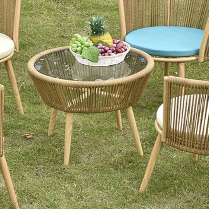 Contemporary Patio Table Outdoor Open-air Round Bistro Table