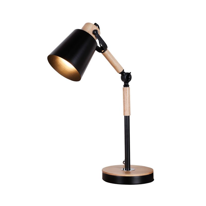 Bell Desk Light Contemporary Metal 1 Bulb Black/White Night Table Lamp for Living Room