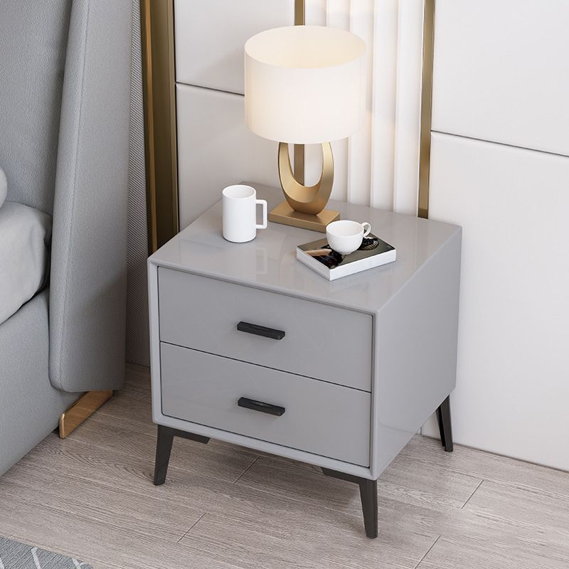 Contemporary Bedside Cabinet Wooden Night Table with 2 Drawers