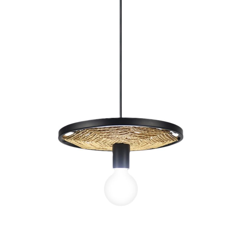 Metallic Ring Anhänger Beleuchtung Moderner Stil 1/3-Licht Schwarz Deckenlampe mit Seildetail für Esszimmer