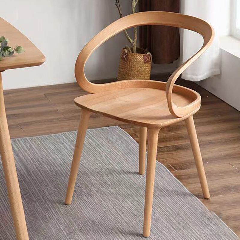 Scandinavian Style Wood Side Dining Chairs Open Back Side Chair