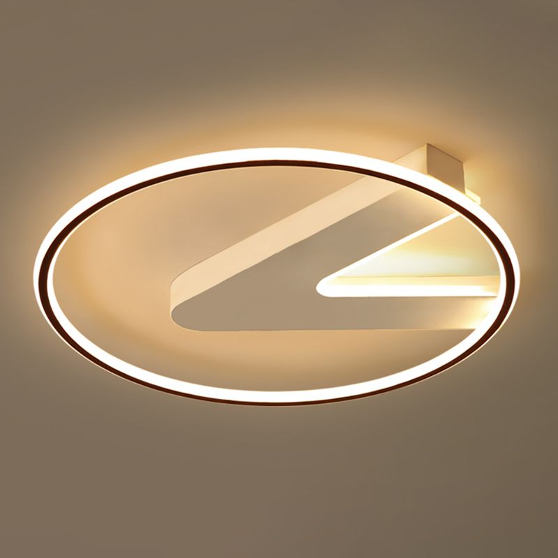 Modern Metal Flush Mount Circular Shape LED Ceiling Light with Acrylic Shade for Bedroom