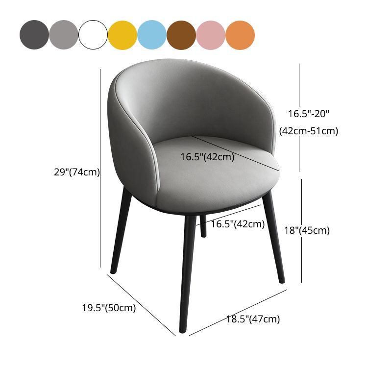 Contemporary Metal Dining Room Chairs Wingback Side Chair in Black