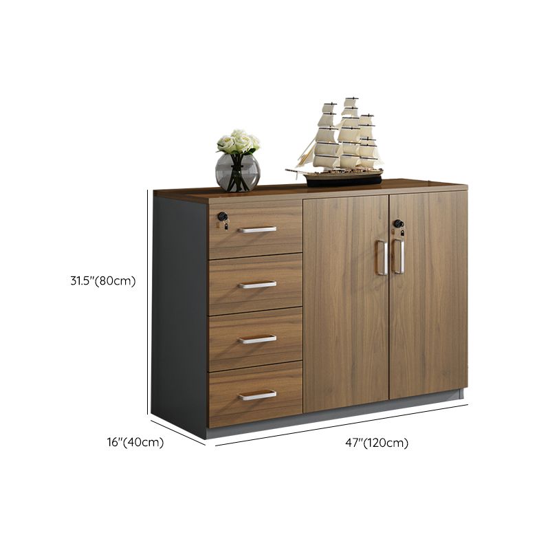 Medieval Modern Storage File Cabinet Wooden Frame Lateral File Cabinet