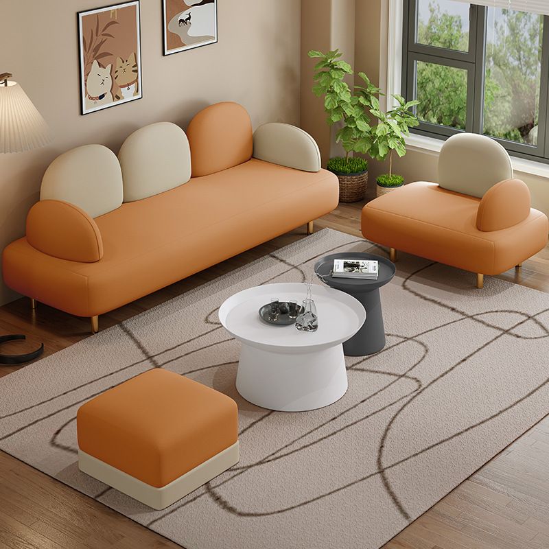 Makaroon moderner Einbau -Arm -Sofa 3 -Sitzer gebogenes Sofa für Wohnzimmer