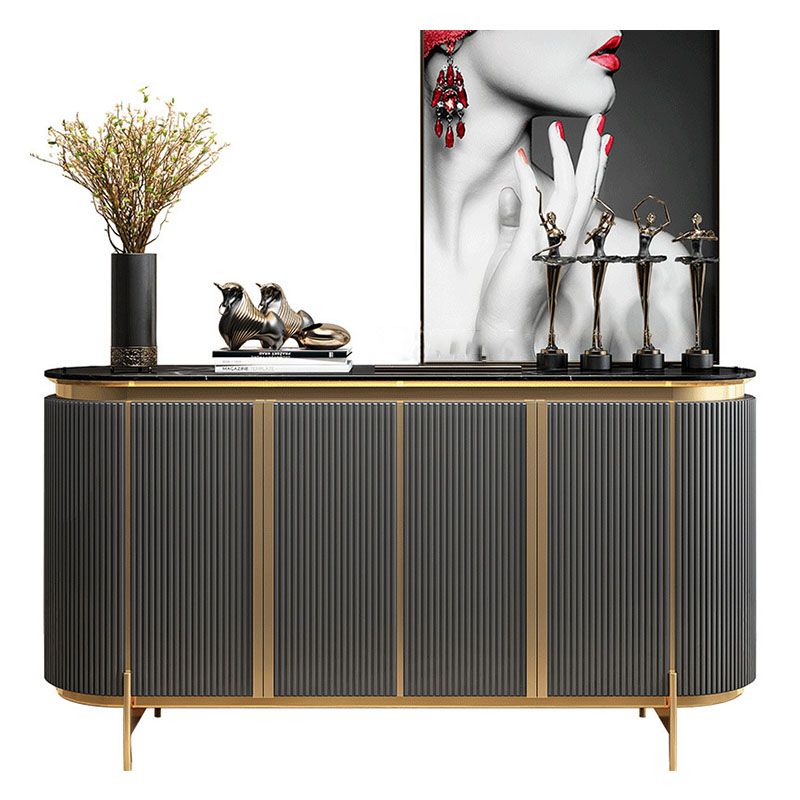 Glam Style Stone 35.4"H Sideboard Buffet Door Dining Room Buffet Server