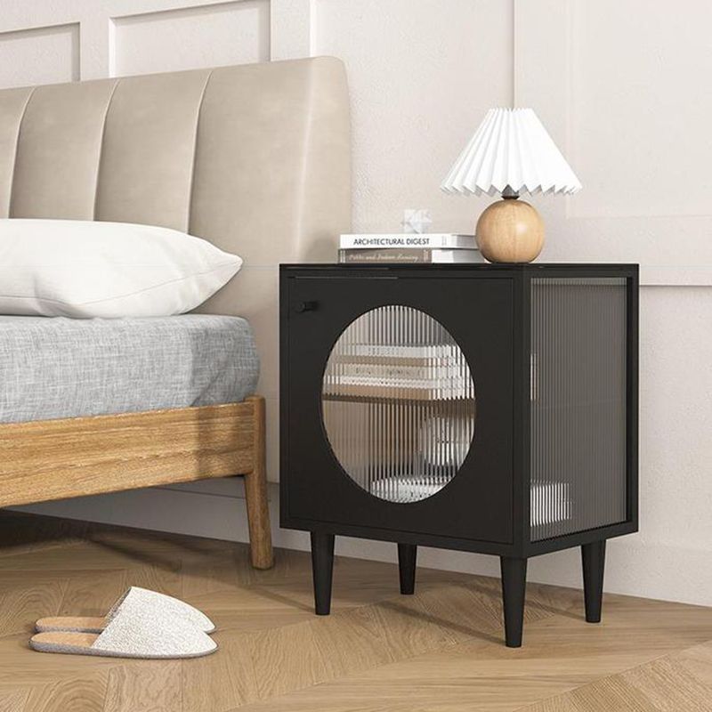 Industrial Bedside Cabinet Antique Finish Accent Table Nightstand