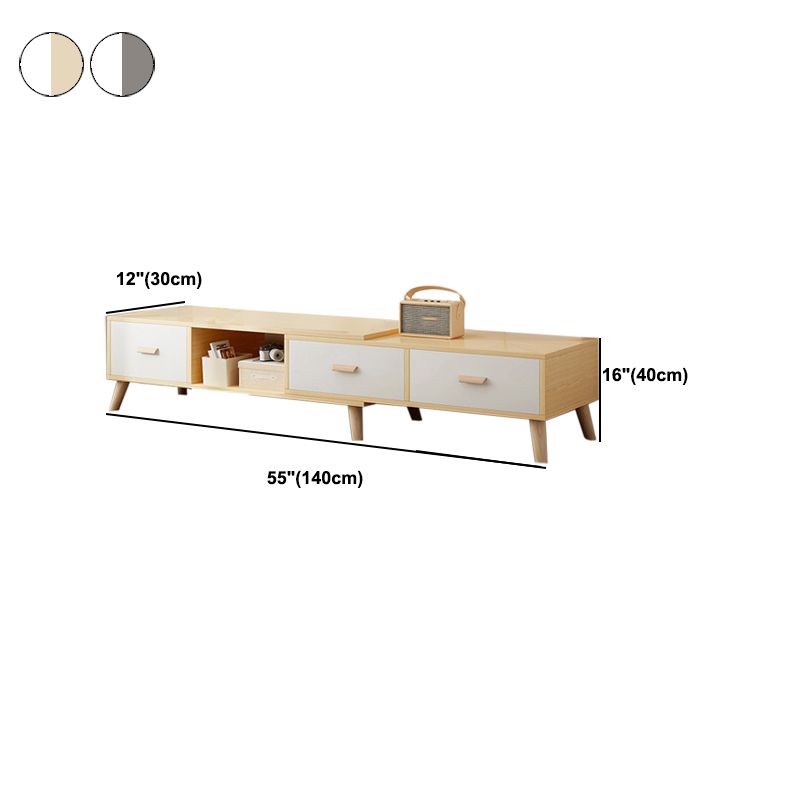 Engineered Wood TV Media Console with Drawers Scandinavian TV Stand