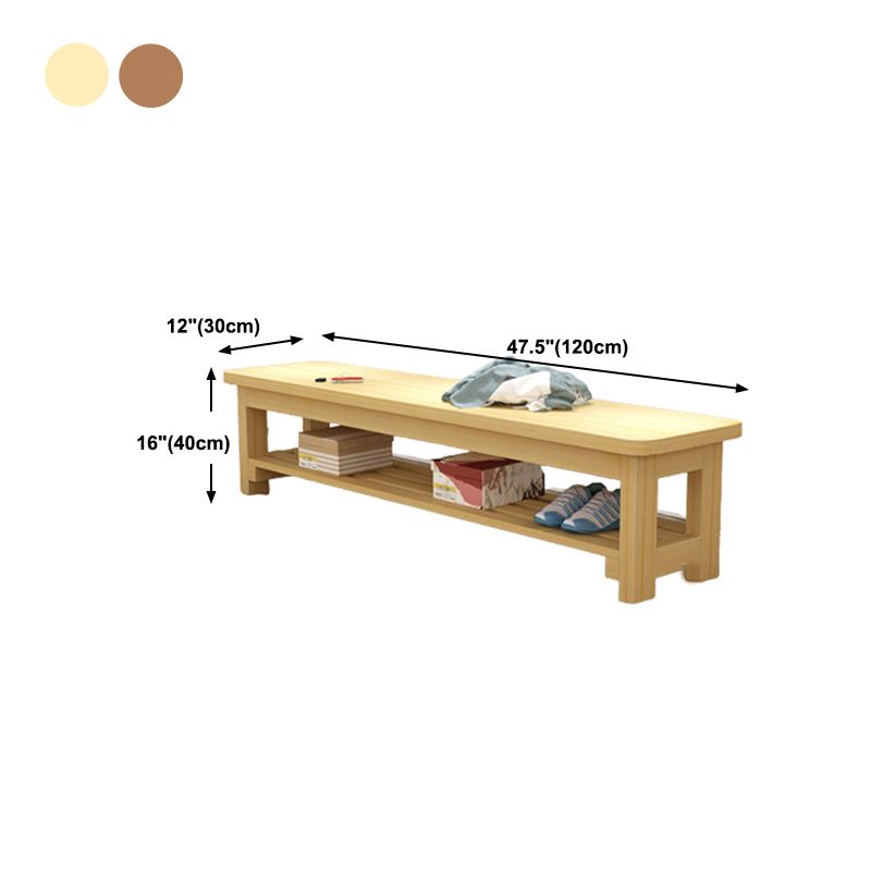 11.8" Wide Modern Entryway and Bedroom Bench Solid Wood Pine Bench with Legs