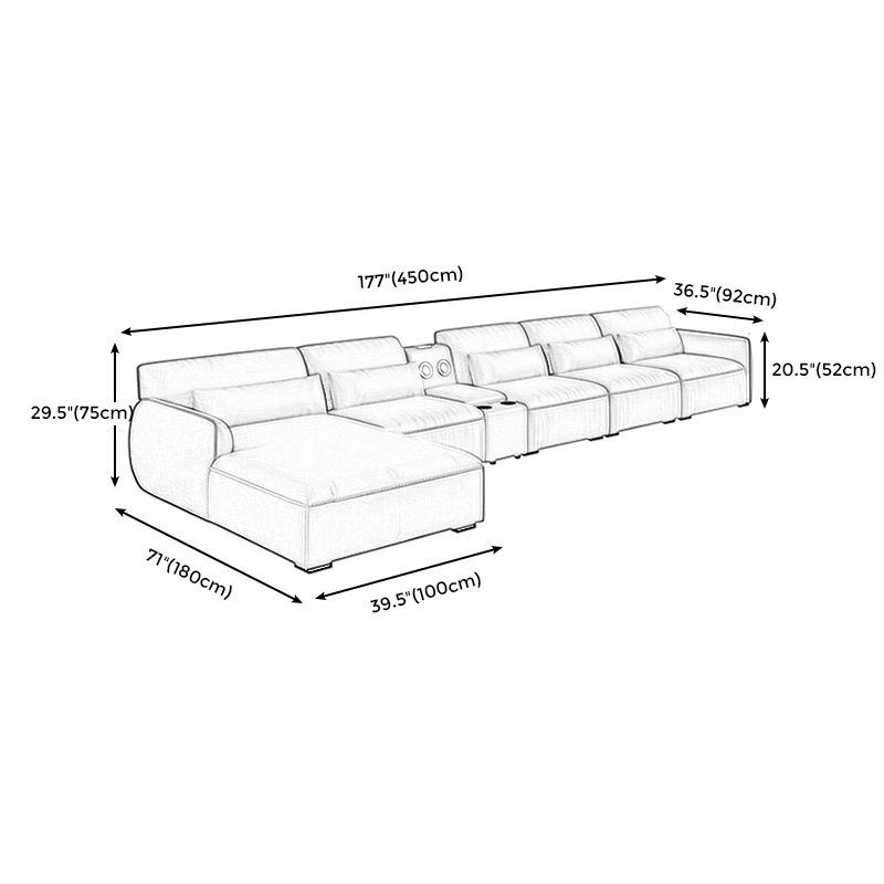 Scandinavian Tan Faux Leather Straight Arm Sofa/Sectionals with Stain-Resistant