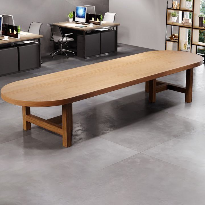 Contemporary Office Writing Desk Solid Wood Oval Writing Desk