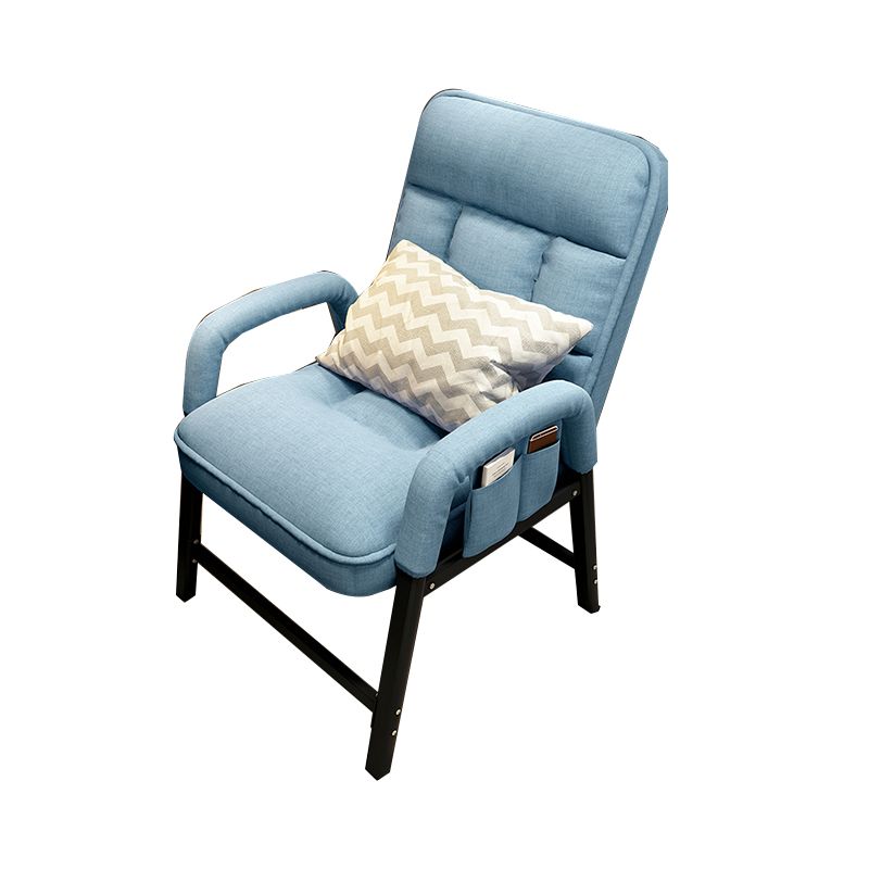 Contemporary Metal Legs Recliner Chair with Tufted Back and Position Lock Back