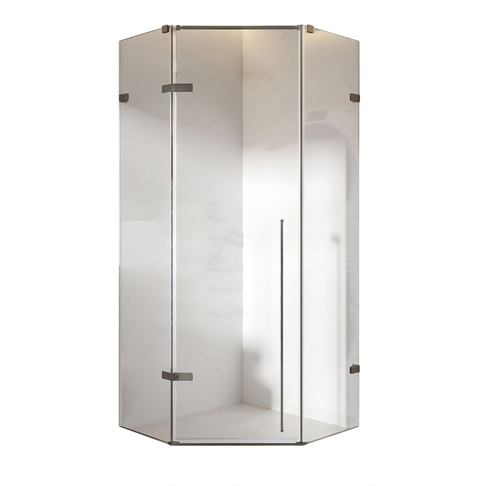 Matte Black Semi Frameless Glass Shower Screen Hinged Shower Door