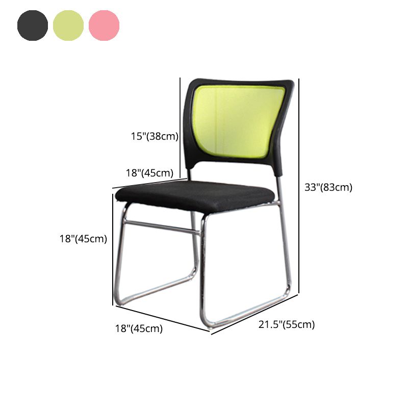 Modern Green Metal Desk Chair with Mid Back Home Office Chair
