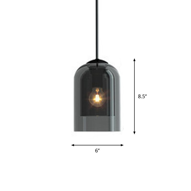 Double Dome Bedside Pendule Light Glass 1 Bulbe Nordic Style Pendant Lightture