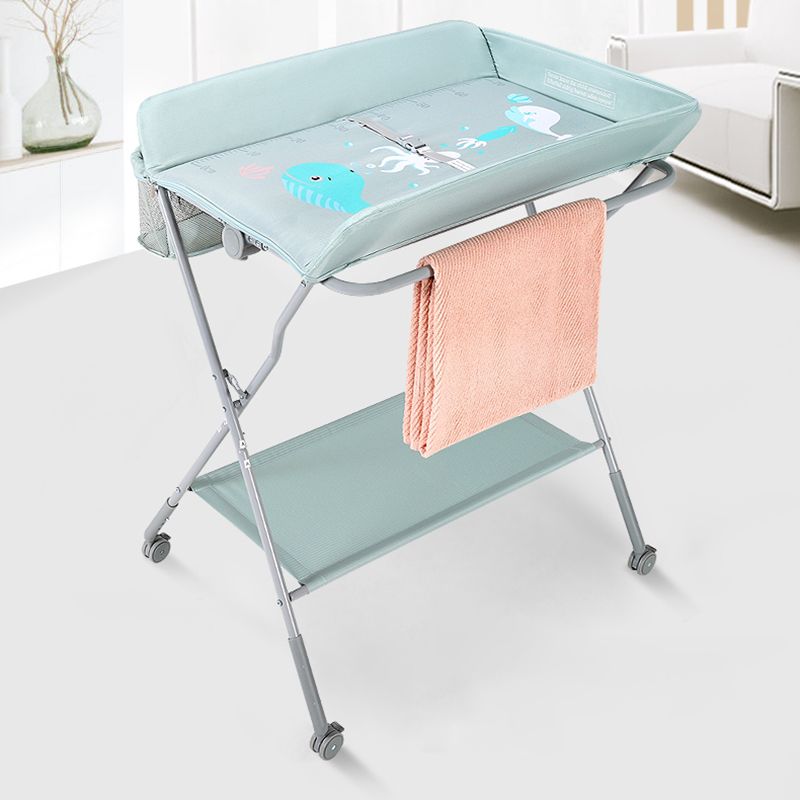 Modern Metal Baby Changing Table Flat Top Changing Table With Shelf