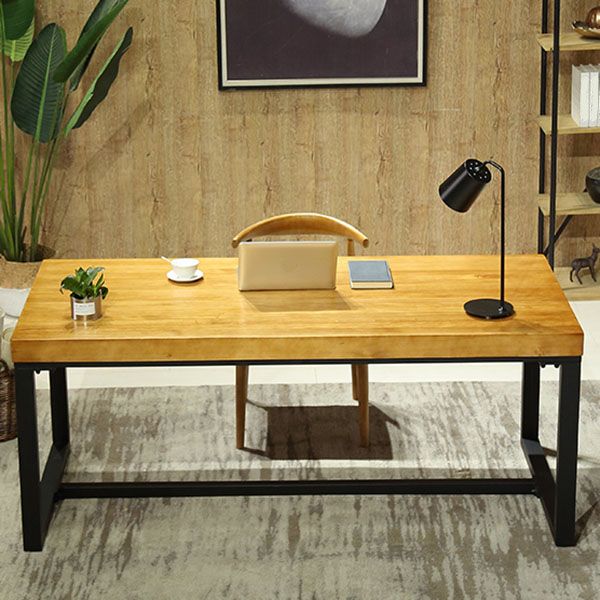 Modern Style Office Desk Solid Wood Trestle Home Writing Desk