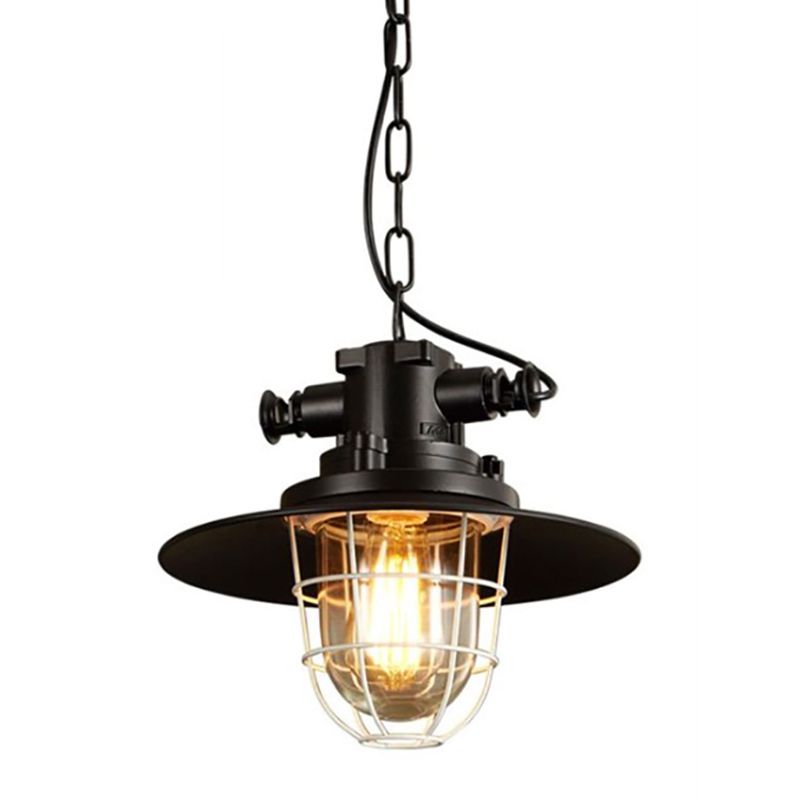 Black Shaded Pendant Light Fixture Loft Style Metal Restaurant Commercial Pendant Lighting