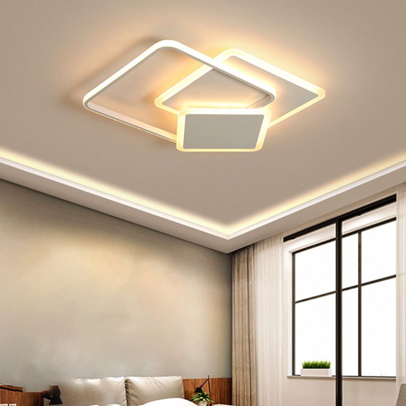 Metal Geometric Shape Flush Mount Light Modern-Style 3 Lights Flush Ceiling Light