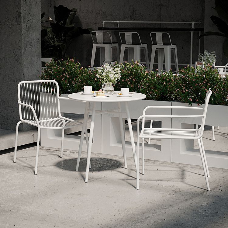 Outdoor Round Bistro Table Contemporary Iron Rust Resistant Bistro Table