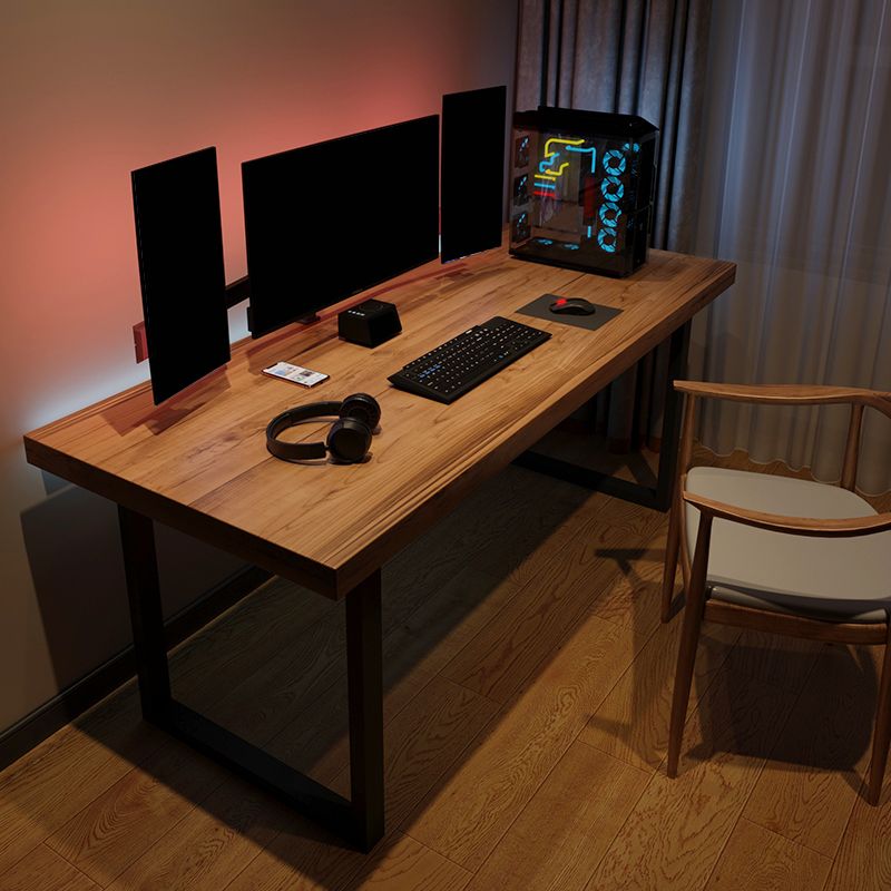 Solid Wood Rectangular Gaming Desk 29.53" Tall Sled Base Computer Desk