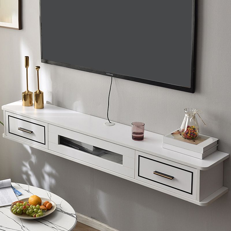 Modern Wood TV Stand Console Floating TV Media Stand with Drawers for Living Room