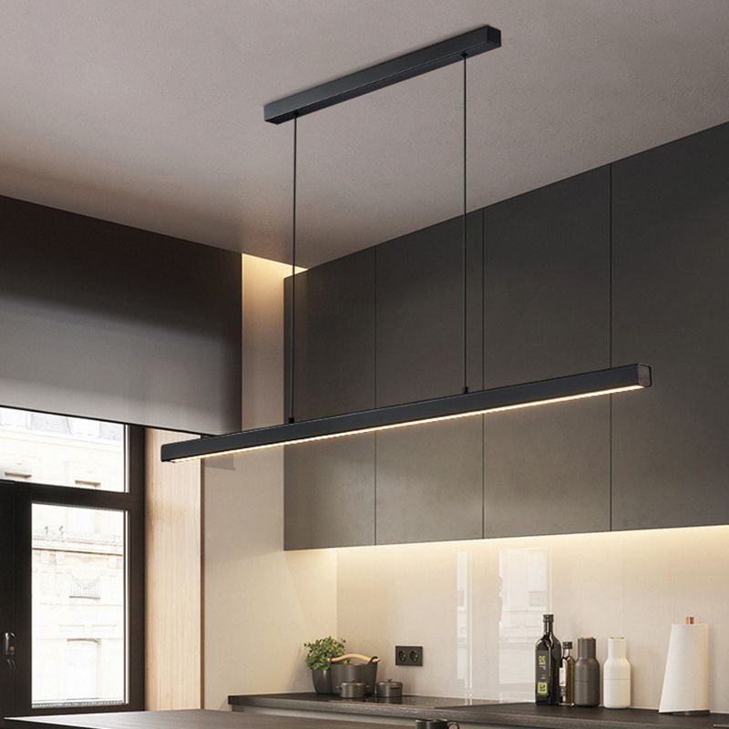 LED Long Linear Island Light Nordic Modern Dining Room Pendant Light Fixture