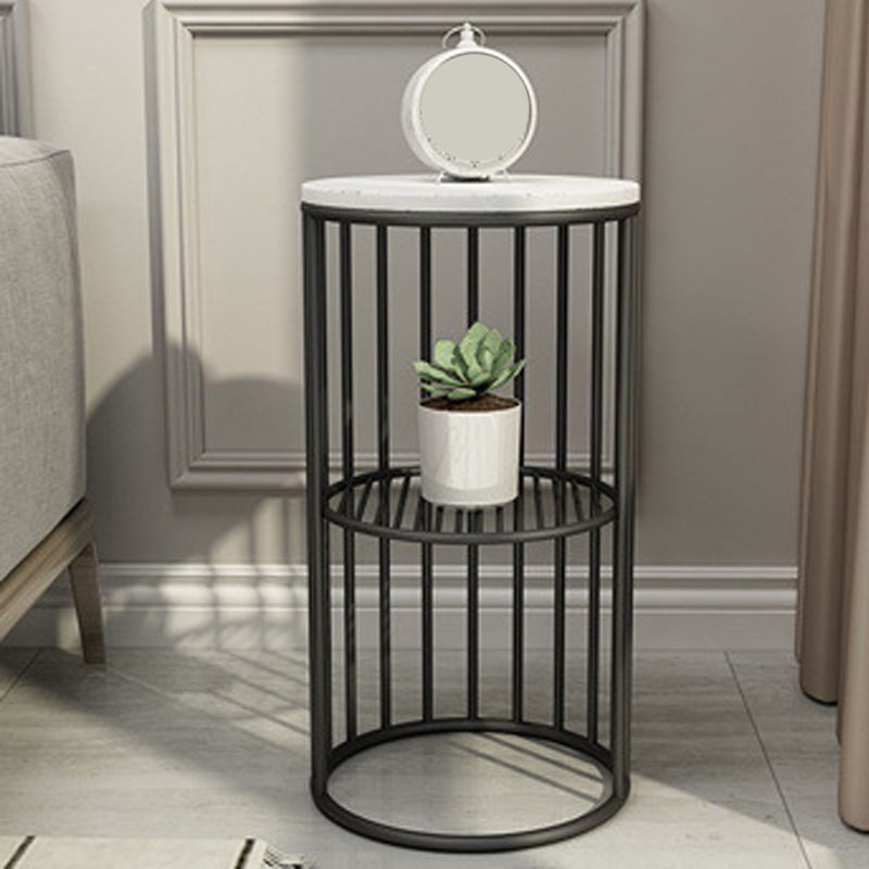 21.65" Tall Metal Glam Nightstand Open Storage Bedside Cabinet with Shelves