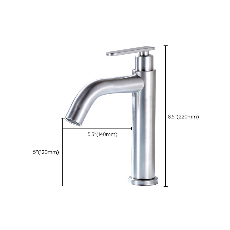 Modern Vessel Faucet Stainless Steel Low Arc Basin Lavatory Faucet